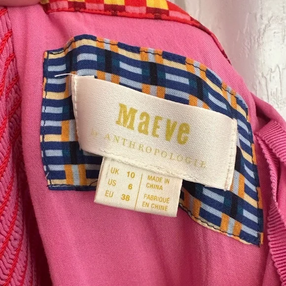 Maeve Anthropologie Women’s 6 Vivienne Maxi Midi Colorful Dress Sleeveless Boho - Picture 13 of 14